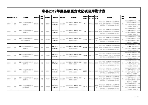 息2019级脱贫攻坚项目库统计表
