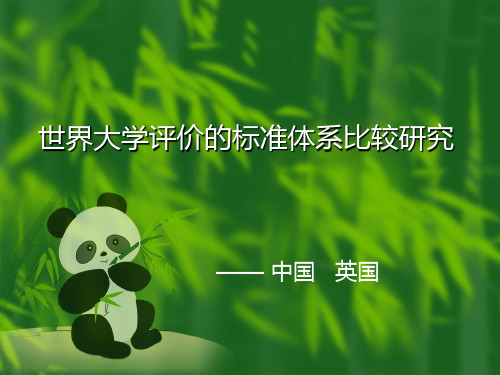 国际大学标准评价体系的比较