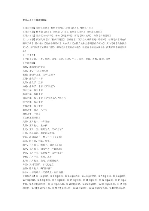 中国人不能不知道的知识