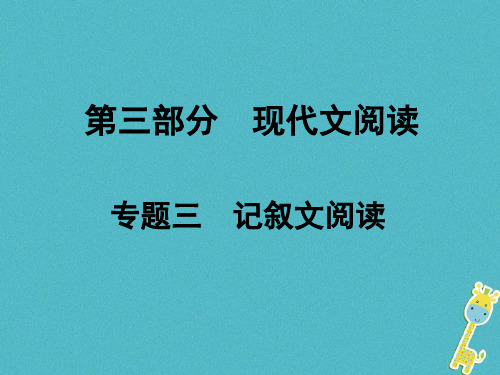 湖南省中考语文总复习第三部分现代文阅读专题三记叙文阅读课件0420557