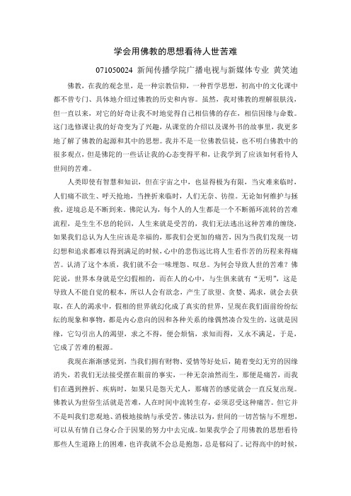 071050024黄笑迪 佛教文化论文
