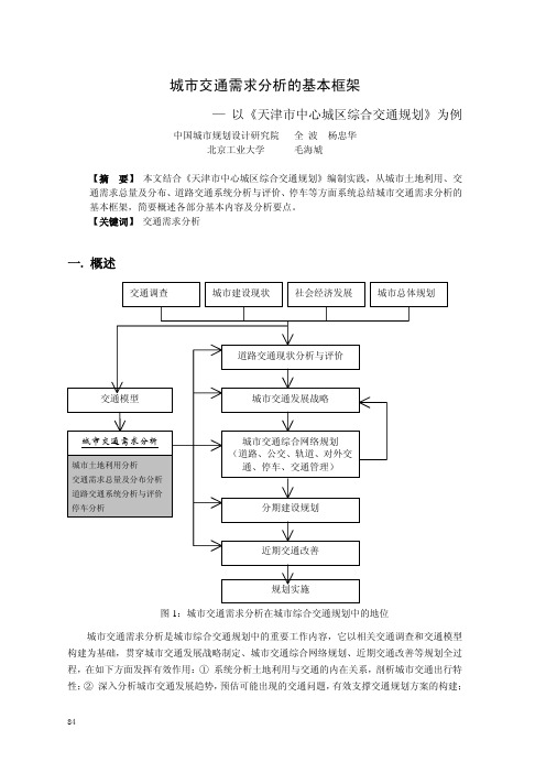 城市交通需求分析的基本框架