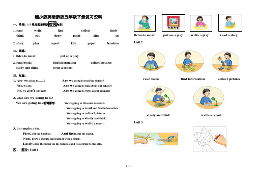 最新湘少版英语新版五年级下册复习资料