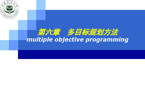 第6章多目标规划方法精品PPT课件