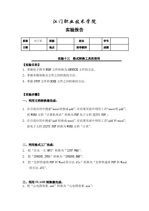 文件格式转换工具实训报告