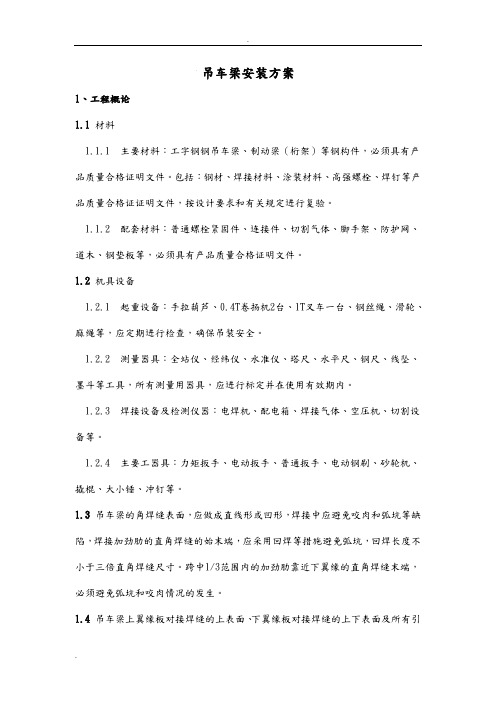 吊车梁工字钢焊接制作工艺
