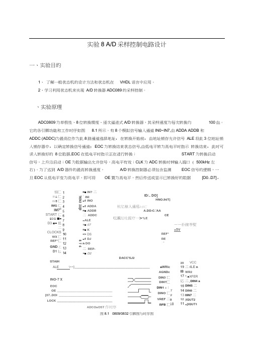 实验8AD采样控制电路设计