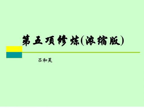 第五项修炼(浓缩版)