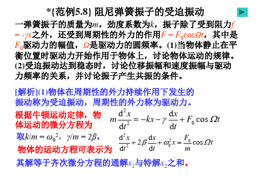 振动之阻尼弹簧振子的受迫振动