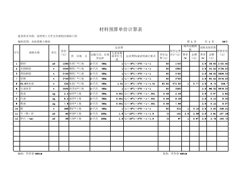 07_09)材料预算单价计算表