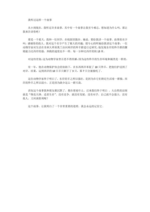 我听过这样一个故事