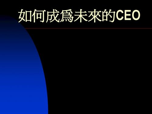 如何成为未来的CEO