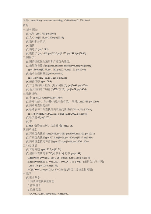 北大poj题目分类