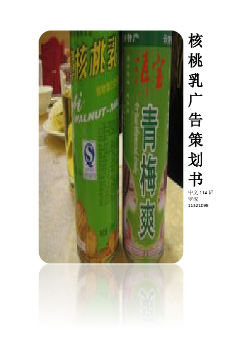 核桃乳广告策划书