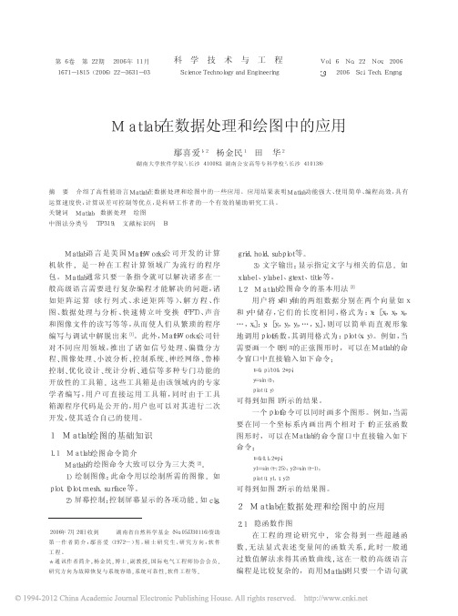 Matlab在数据处理和绘图中的应用_鄢喜爱