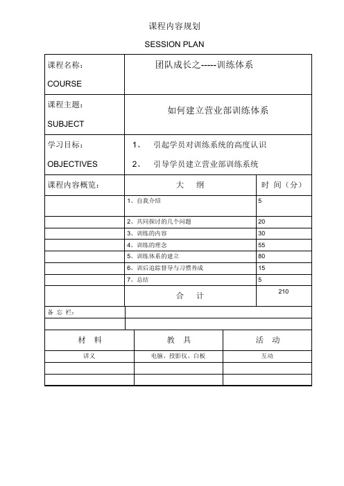 李敏训练体系讲义