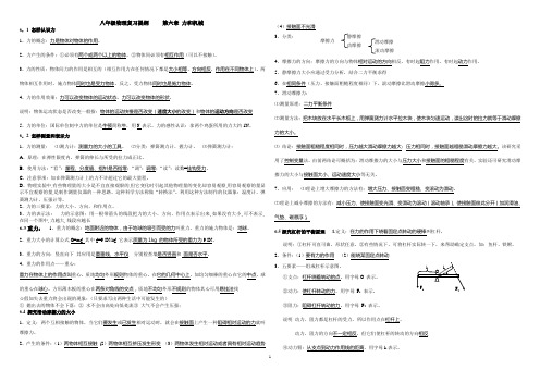 八年级物理下册复习题纲