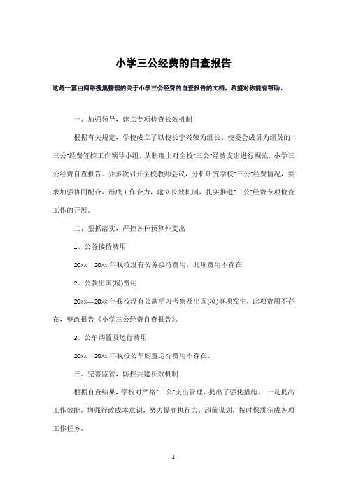 小学三公经费的自查报告