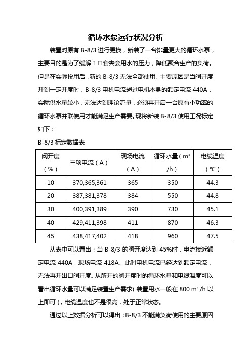 循环水泵分析报告