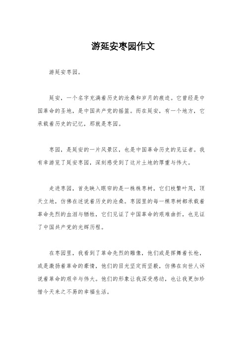 游延安枣园作文