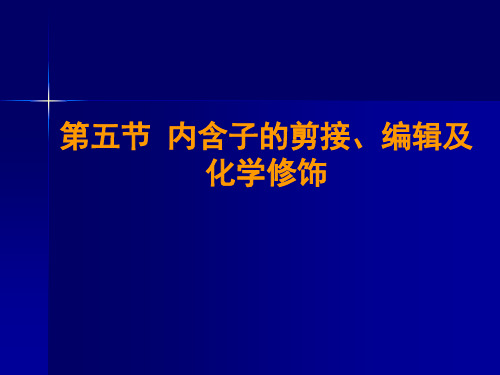 第三章 生物信息的传递(上)-RNA编辑和化学修饰