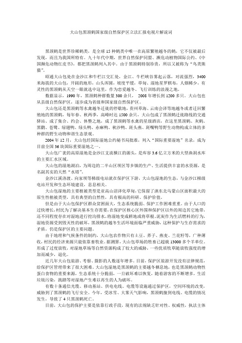 大山包黑颈鹤国家级自然保护区立法汇报电视片解说词
