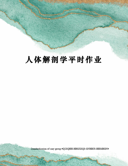 人体解剖学平时作业