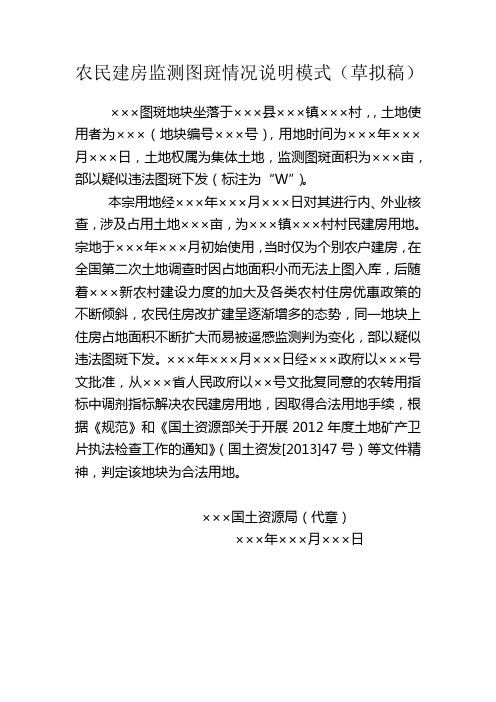 农民建房监测图斑情况说明