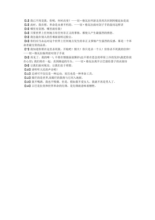 格瓦拉名言