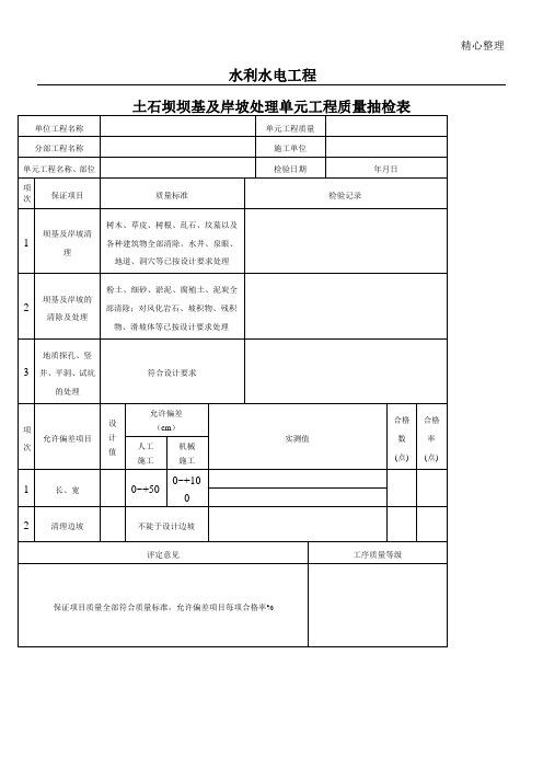 水利水电工程质量抽检表格模板(监理)