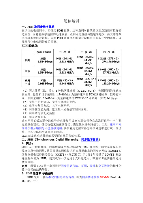 通信培训讲稿-SDH部分