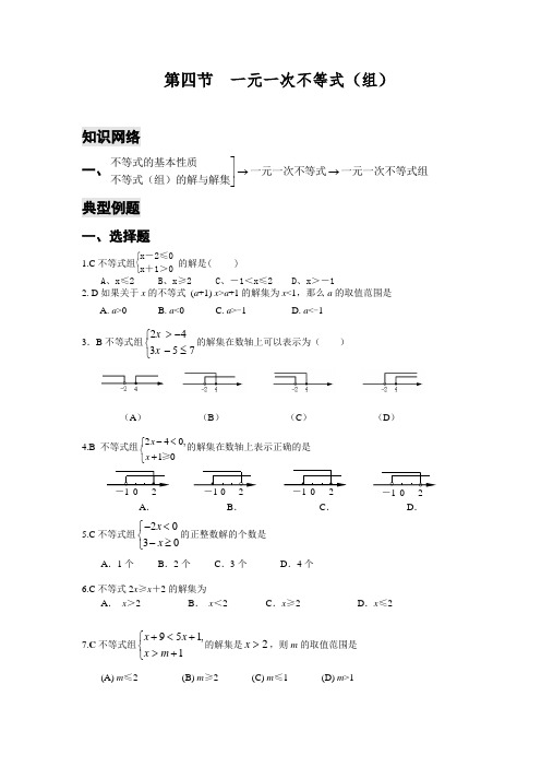 2017中考数学一元一次不等式复习.doc