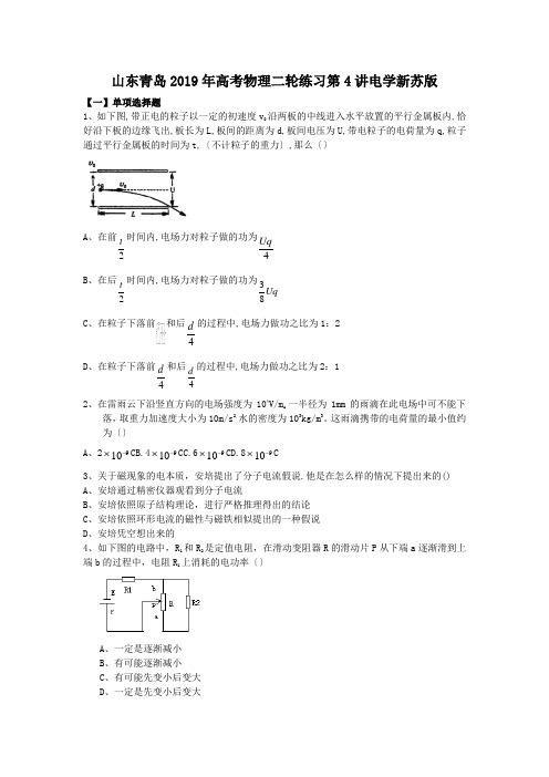 山东青岛2019年高考物理二轮练习第4讲电学新苏版