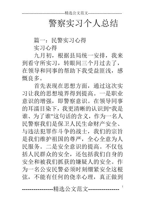 警察实习个人总结