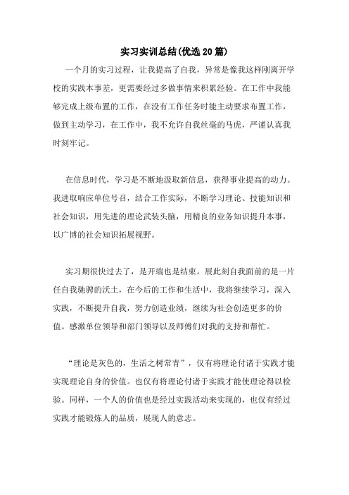 2021年实习实训总结(优选20篇)