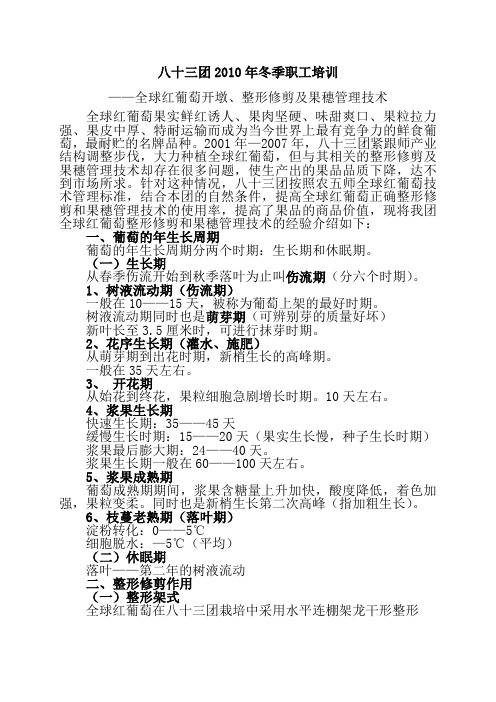 葡萄整形修剪及果穗管理技术