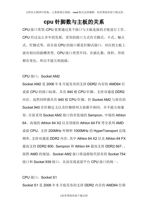 cpu针脚数与主板的关系