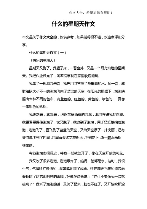 什么的星期天作文