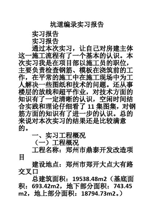 坑道编录实习报告