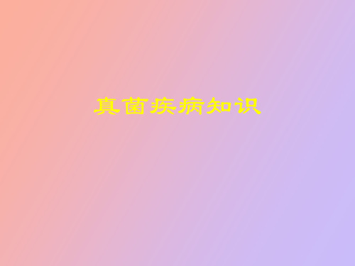 【精品课件】真菌疾病知识