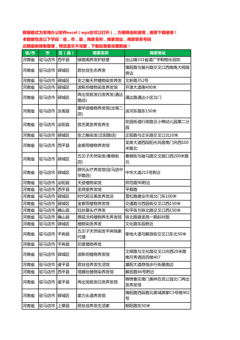 2020新版河南省驻马店市养发工商企业公司商家名录名单黄页联系电话号码地址大全126家