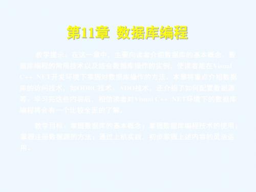 《visual-c  .net程序设计教程和上机指导》第11章：数据库编程