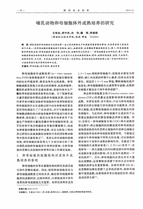 哺乳动物卵母细胞体外成熟培养的研究