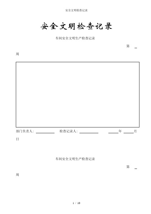 安全文明检查记录