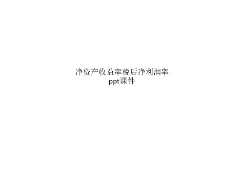 净资产收益率税后净利润率ppt课件