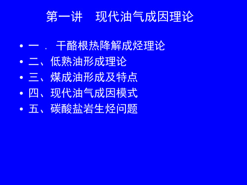 第1讲 现代油气生成理论