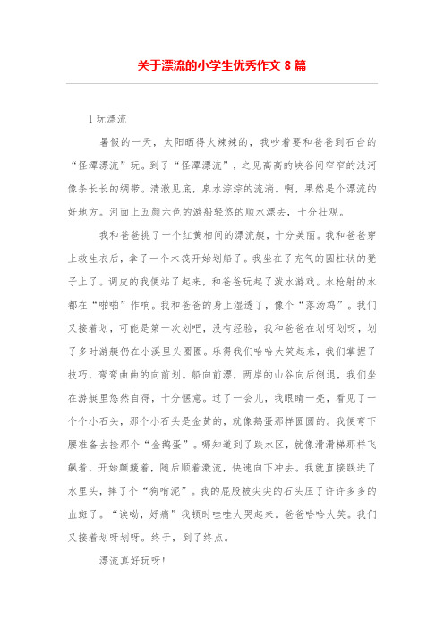 关于漂流的小学生优秀作文8篇