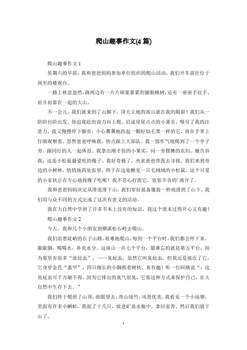 爬山趣事作文(4篇)