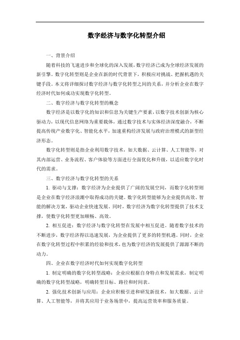 数字经济与数字化转型介绍