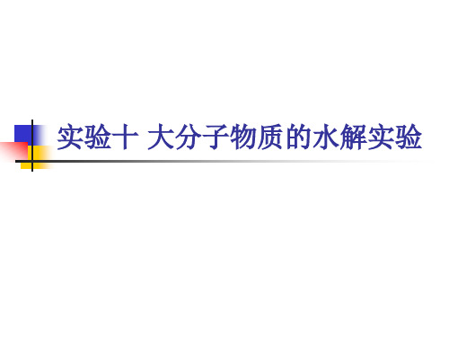 实验十大分子物质的水解实验